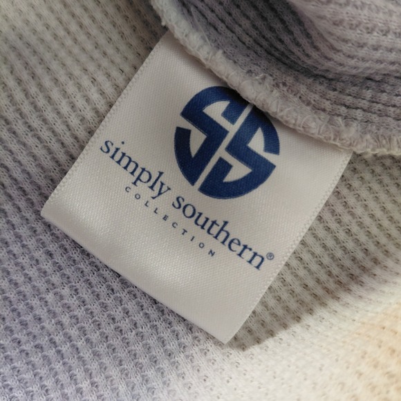 Simply Southern Womens XL Long Sleeve Waffle Henley Tie Dye Coastal Hippie Boho - Picture 10 of 12